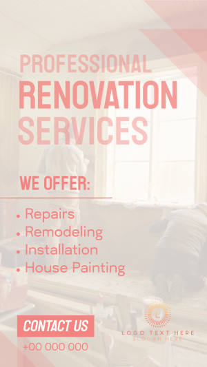 Pro Renovation Service Facebook story Image Preview