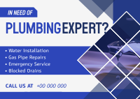 Diamond Plumbing Expert Postcard Image Preview