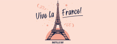 Eiffel Tower Bastille Greeting  Facebook cover Image Preview