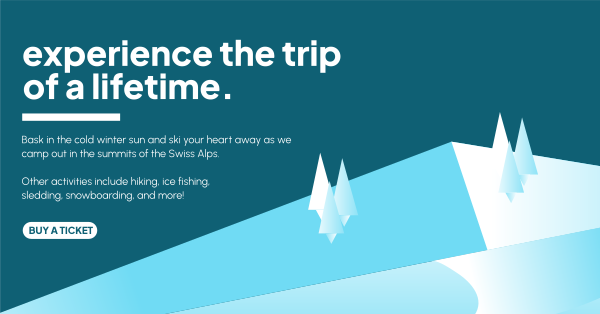 Ski Mountain Facebook Ad Design Image Preview