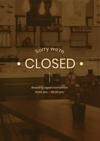 Coffee Shop Closed Poster Image Preview