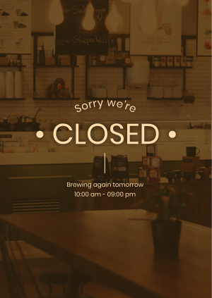 Coffee Shop Closed Poster Image Preview
