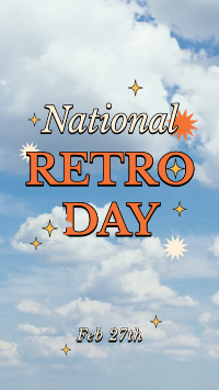 National Retro Day Clouds YouTube Short Design