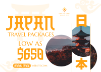 Japan Getaway Postcard Design