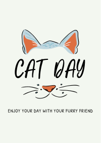 Cat Face Greeting Flyer Image Preview