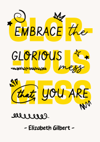 Positive Doodle Quote Poster Design