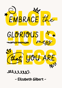 Positive Doodle Quote Poster Image Preview