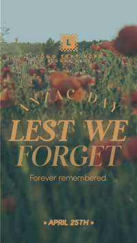 Red Poppy Lest We Forget YouTube short Image Preview