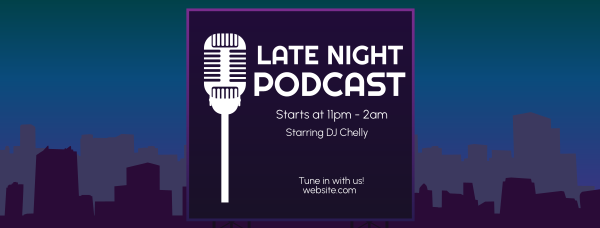 Late Night Podcast Facebook Cover Design Image Preview