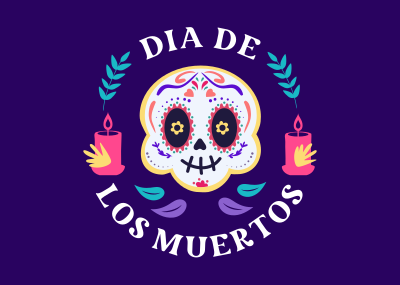 Day of the Dead Badge Postcard Image Preview