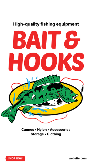 Bait & Hooks Fishing Instagram story Image Preview