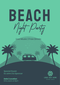 Beach Night Party Poster Design