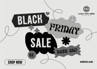 Sticker Black Friday Postcard Design