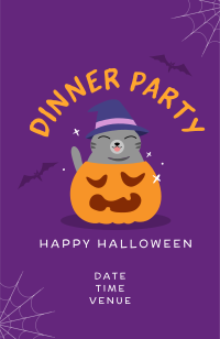Halloween Cat Invitation Design
