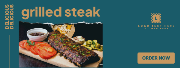 Grilled Steak Facebook Cover Design Image Preview
