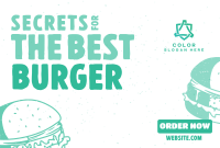 Retro Grilled Burger Pinterest Cover Design