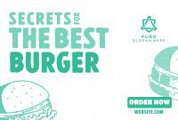 Retro Grilled Burger Pinterest board cover Image Preview