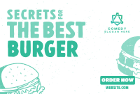 Retro Grilled Burger Pinterest board cover Image Preview