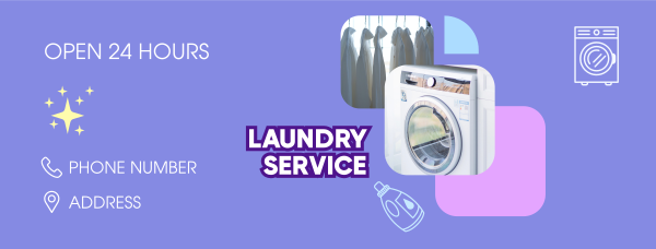24 Hours Laundry Service Facebook Cover Design Image Preview