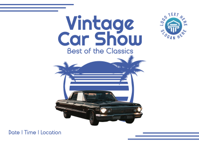 Vintage Car Show Postcard Image Preview