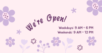 We're Open Flower Power Facebook ad Image Preview