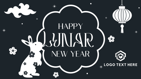 Lunar New Year Rabbit Facebook Event Cover Design