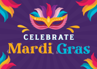 Celebrate Mardi Gras Postcard Image Preview
