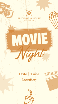 Retro Movie Night TikTok Video Image Preview