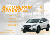 Auto Repair Service Postcard Design