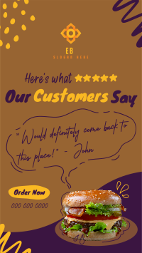 Customer Feedback Food TikTok video Image Preview