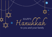 Beautiful Hanukkah Postcard Design