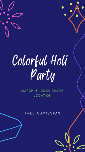 Holi Party Facebook story Image Preview