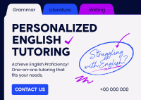 Private Tutor English Postcard Design