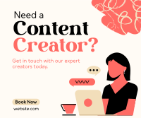 Need Content Creator Facebook Post Design