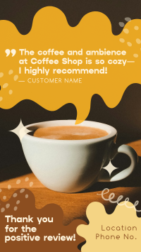 Quirky Cafe Testimonial YouTube short Image Preview