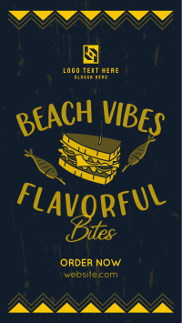 Flavorful Bites at the Beach Facebook Story Design