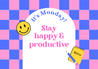 Monday Productivity Postcard Design