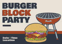 Burger Block Party Postcard Design
