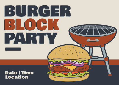 Burger Block Party Postcard Image Preview