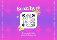 Quirky QR Discount Postcard Image Preview