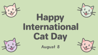 Colorful International Cat Day Facebook event cover Image Preview