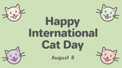 Colorful International Cat Day Facebook event cover Image Preview