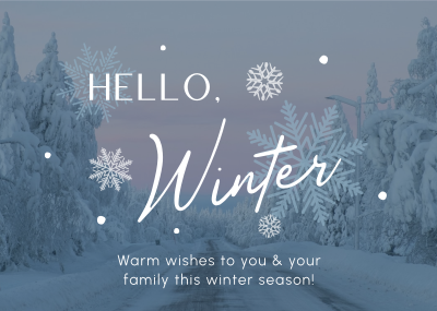 Minimalist Winter Greeting Postcard Image Preview
