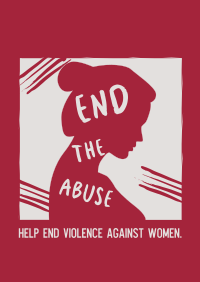 End the Abuse Woman Silhouette Poster Image Preview
