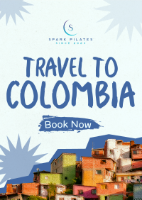 Travel to Colombia Paper Cutouts Flyer Design