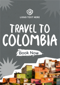 Travel to Colombia Paper Cutouts Flyer Design