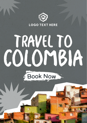 Travel to Colombia Paper Cutouts Flyer Image Preview