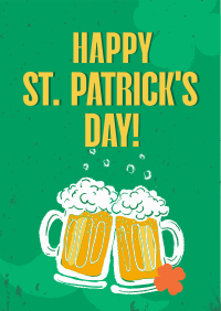 St. Patrick's Beer Greeting Poster Design
