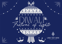 Diwali Festival Celebration Postcard Design
