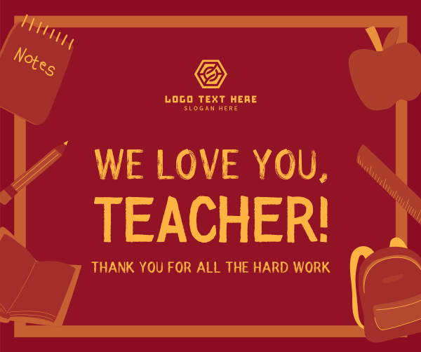 We Love You Teacher Facebook Post Design Image Preview